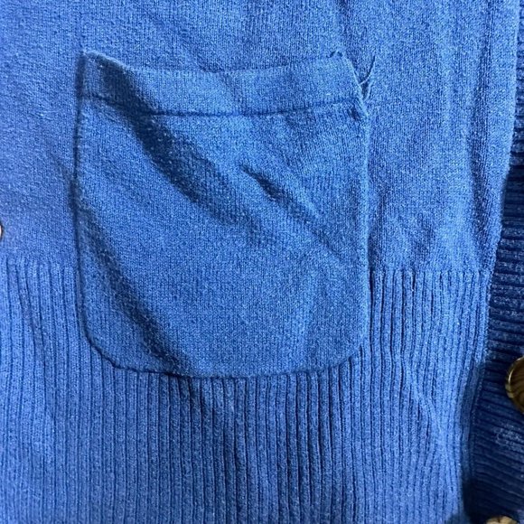 JCP JCPenny Sweater Women 2X Blue Cardigan Pockets Cotton Cashmere Blend Solid - Picture 6 of 11